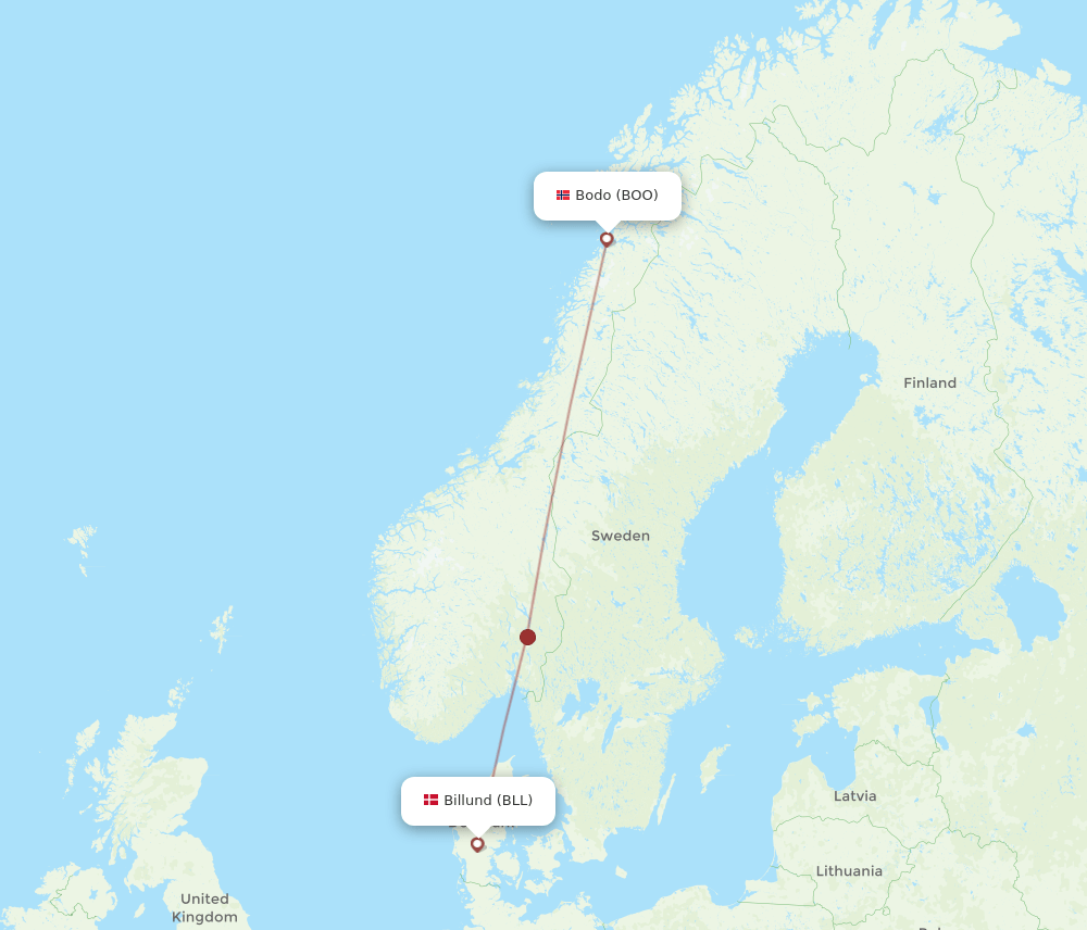 BOO-BLL flight routes