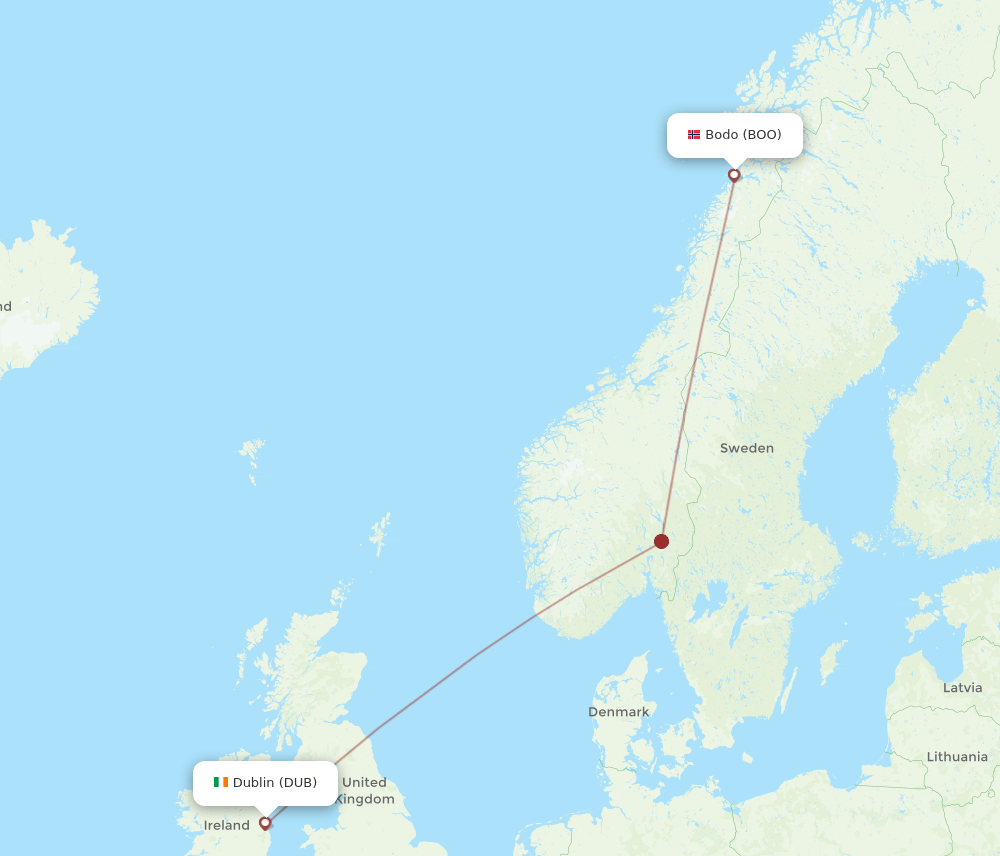 BOO-DUB flight routes