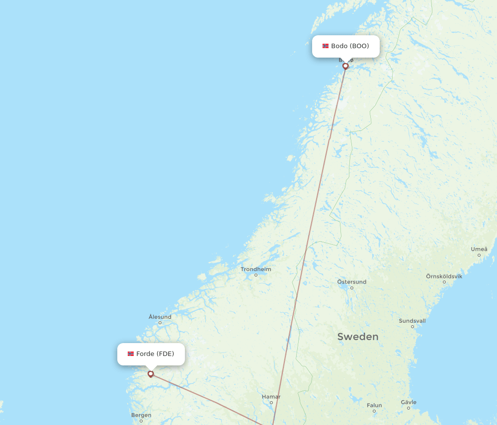 BOO-FDE flight routes