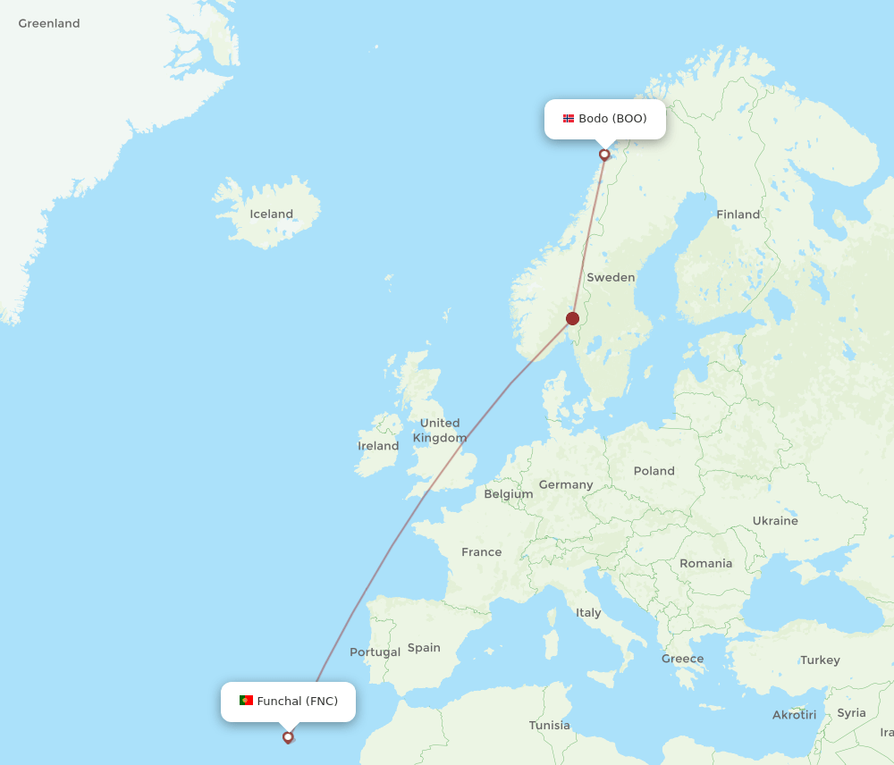 BOO-FNC flight routes