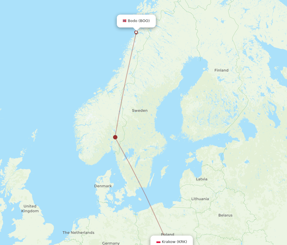 BOO-KRK flight routes