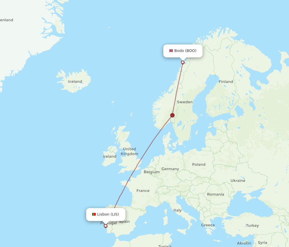 BOO-LIS flight routes
