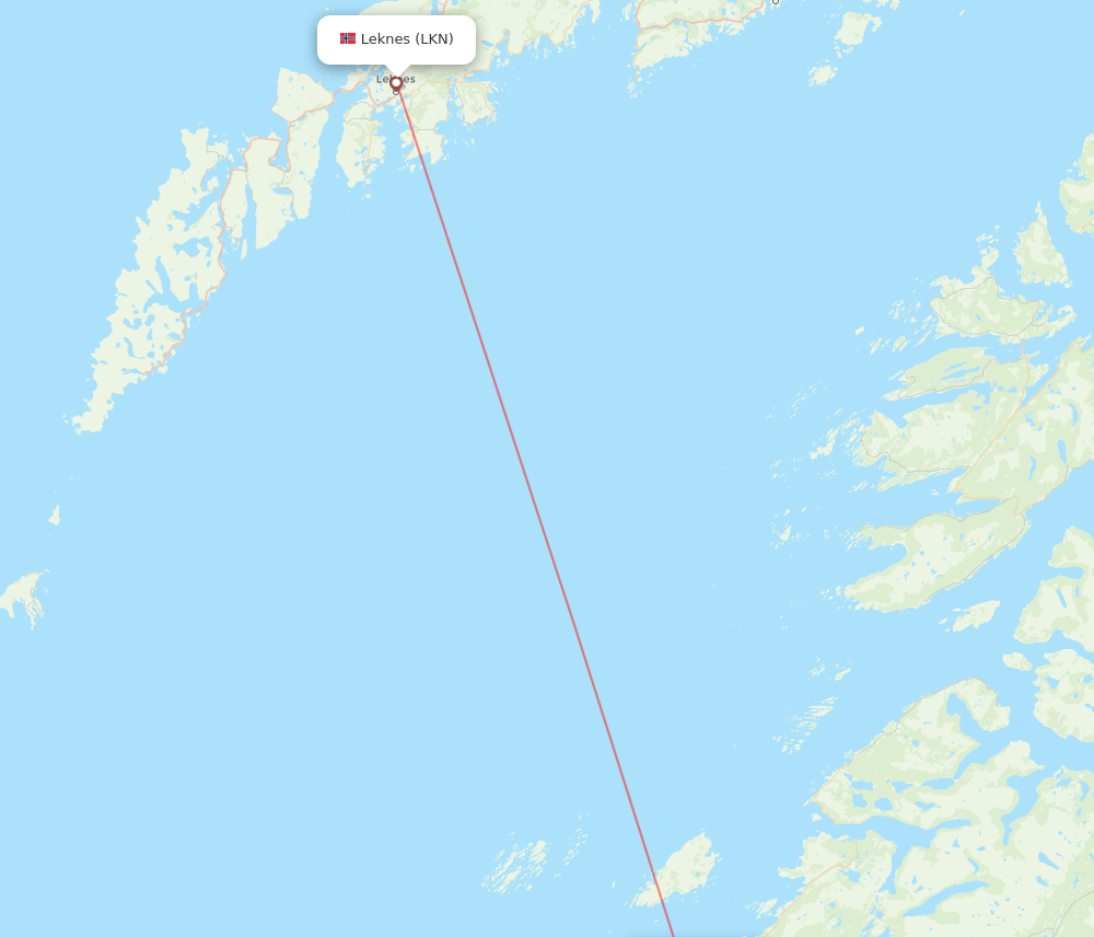 Bodo - Leknes route map and flight paths