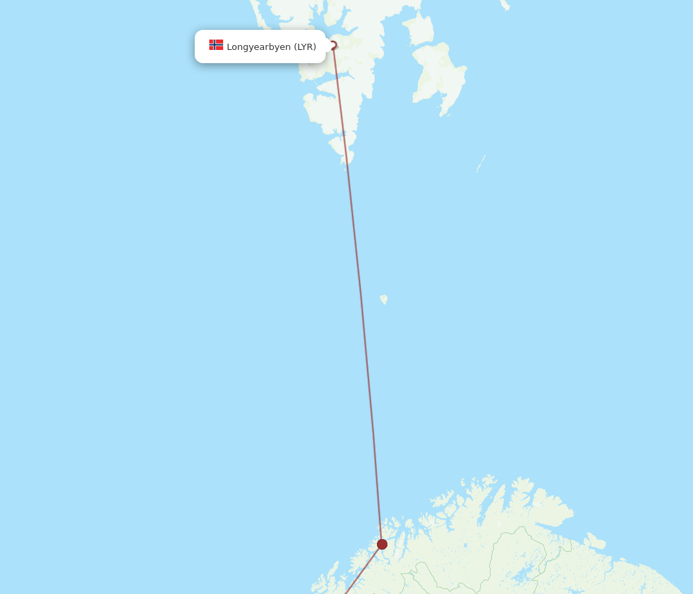 BOO to LYR flights and routes map