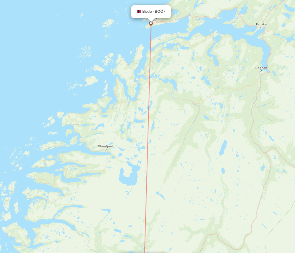 Bodo - Mo i Rana route map and flight paths