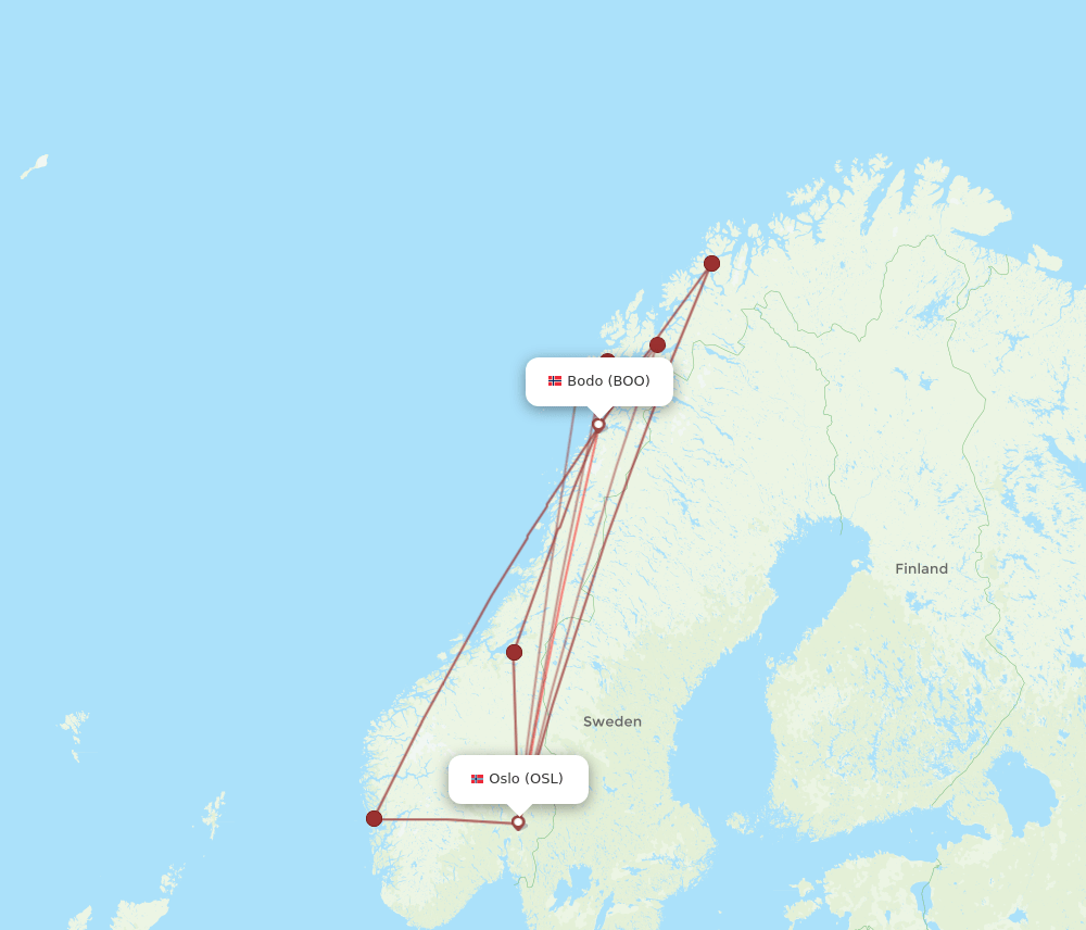 BOO-OSL flight routes
