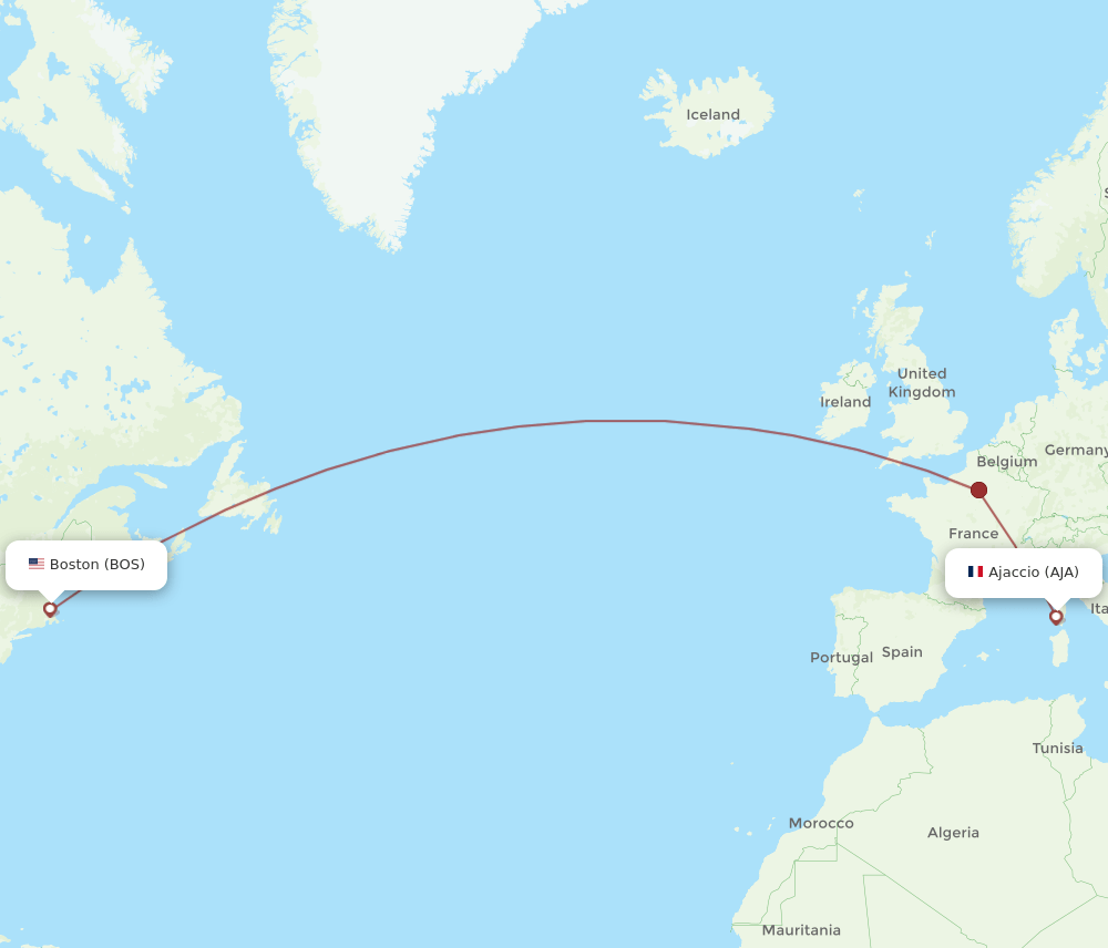 BOS-AJA flight routes