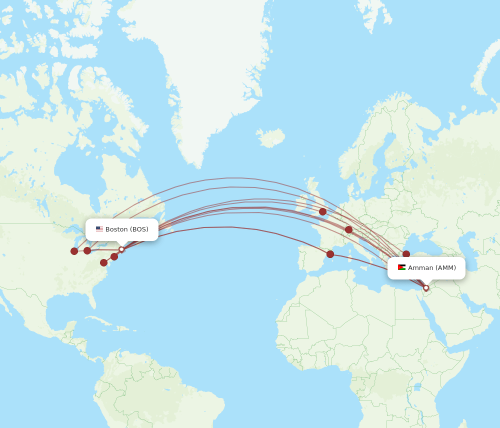BOS-AMM flight routes