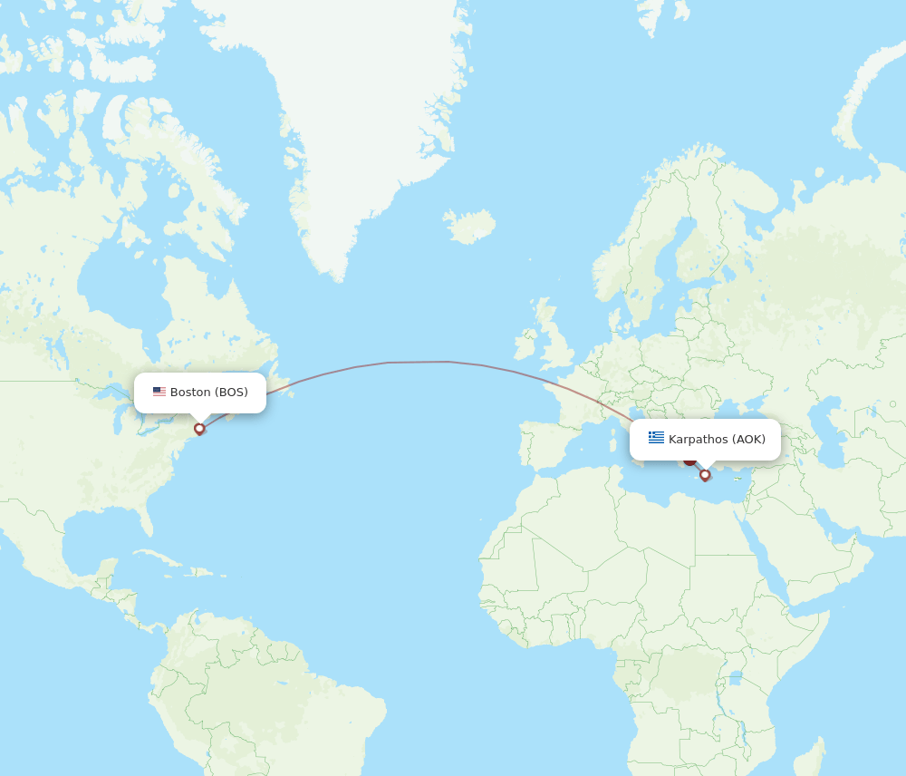 BOS-AOK flight routes