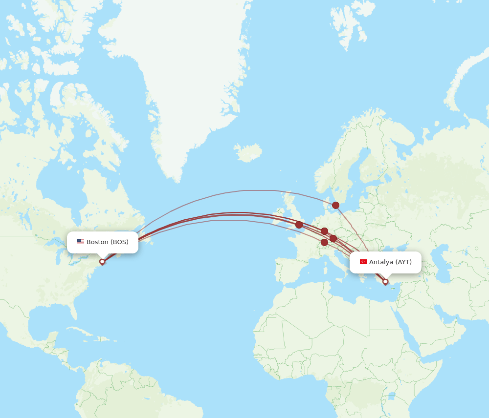 BOS-AYT flight routes