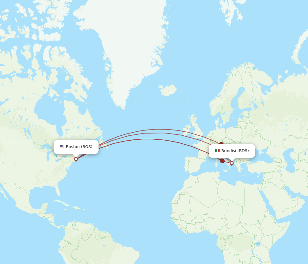 BOS-BDS flight routes