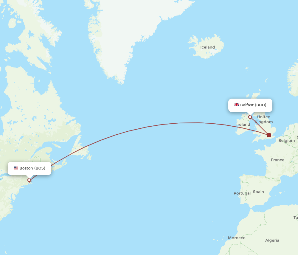 BOS-BHD flight routes