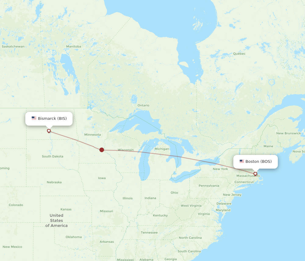 BOS-BIS flight routes