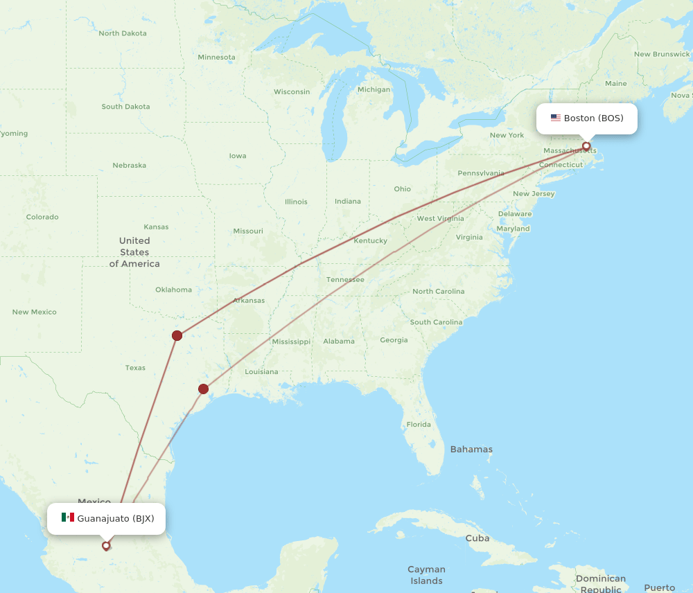 BOS-BJX flight routes