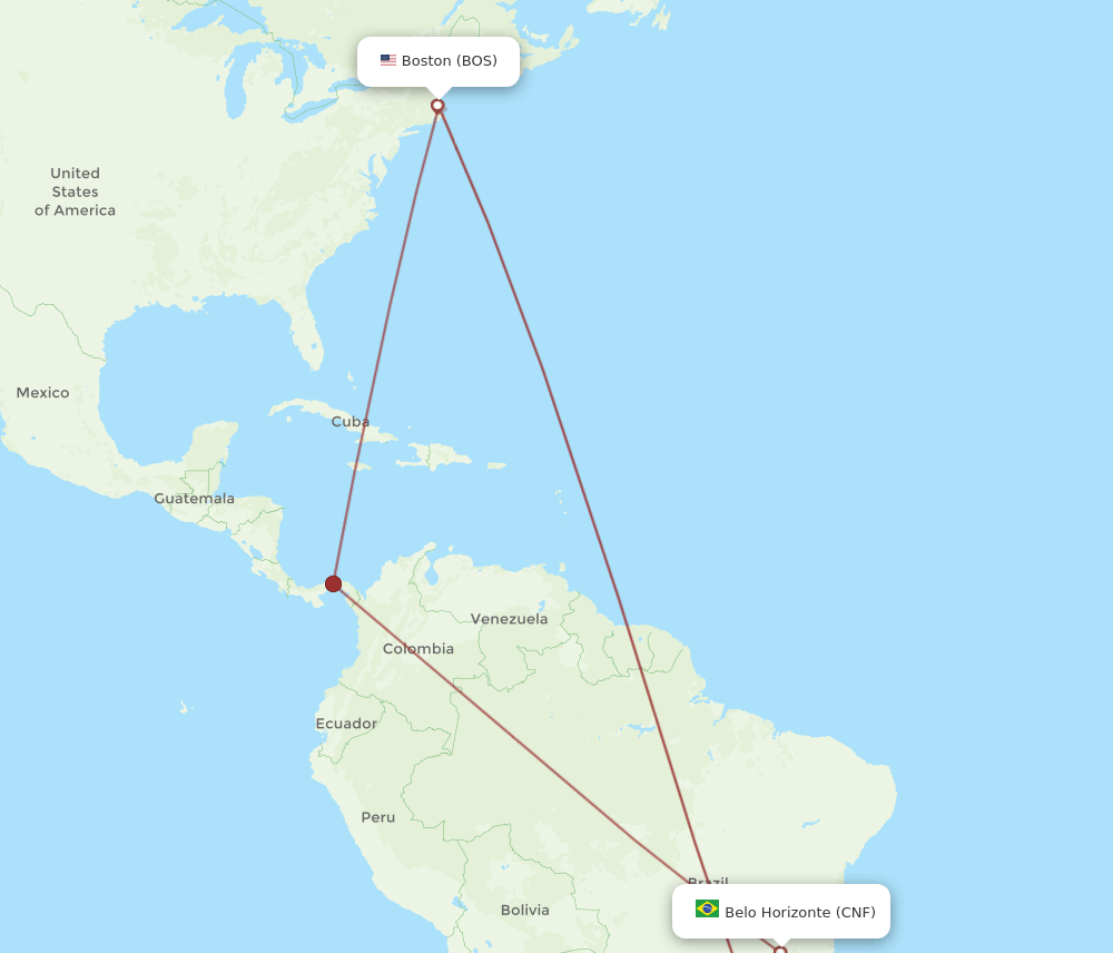 BOS-CNF flight routes