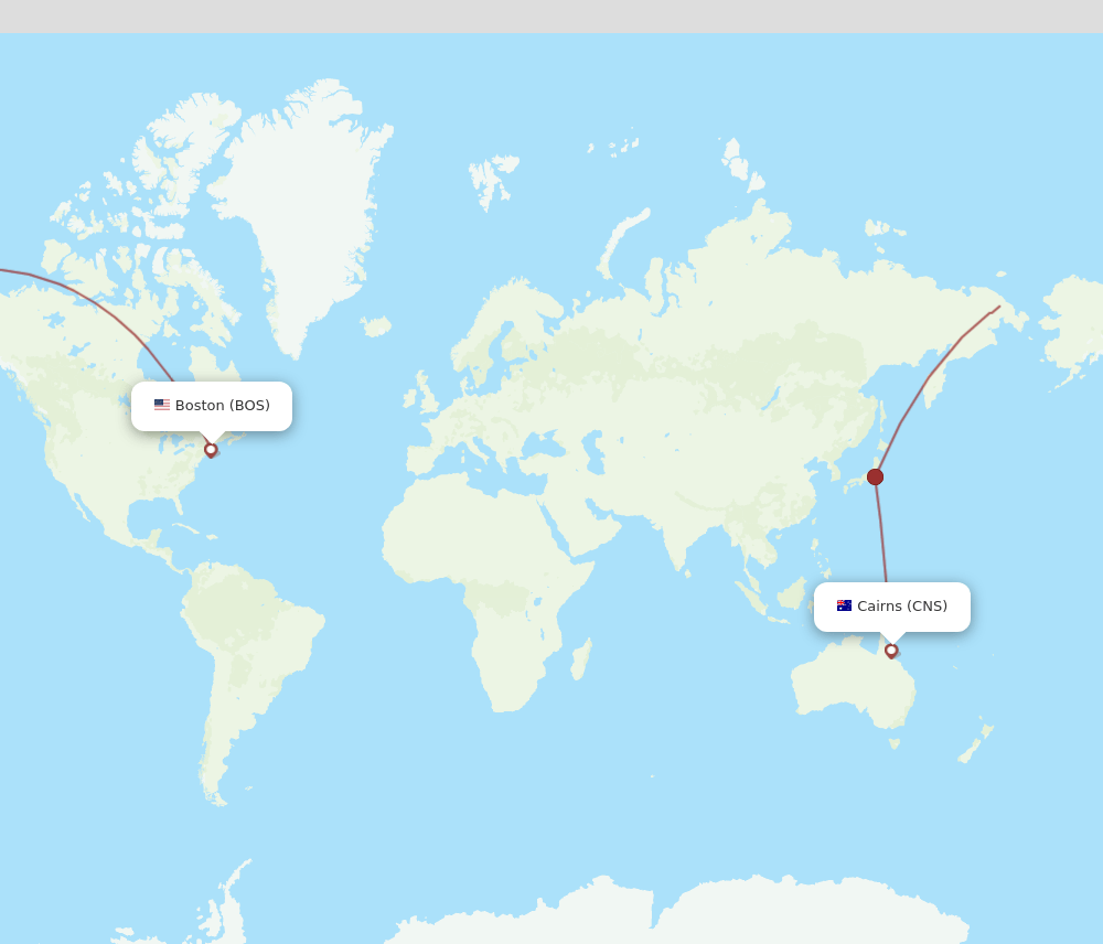 BOS-CNS flight routes