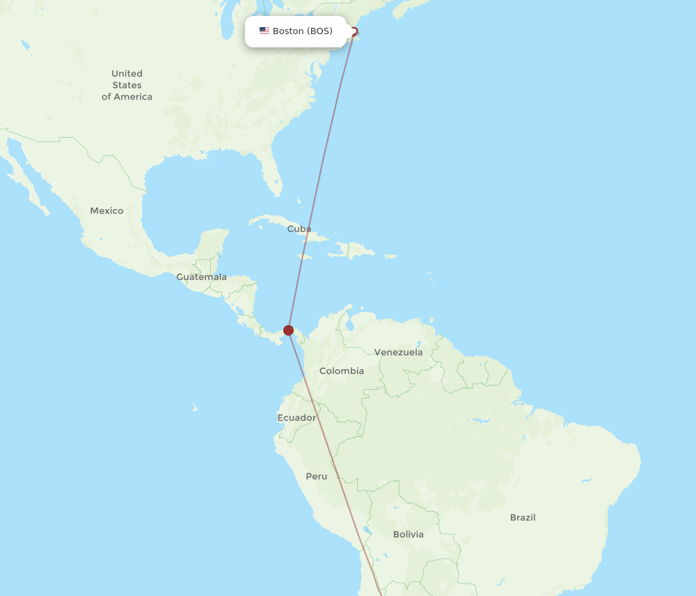 BOS-COR flight routes