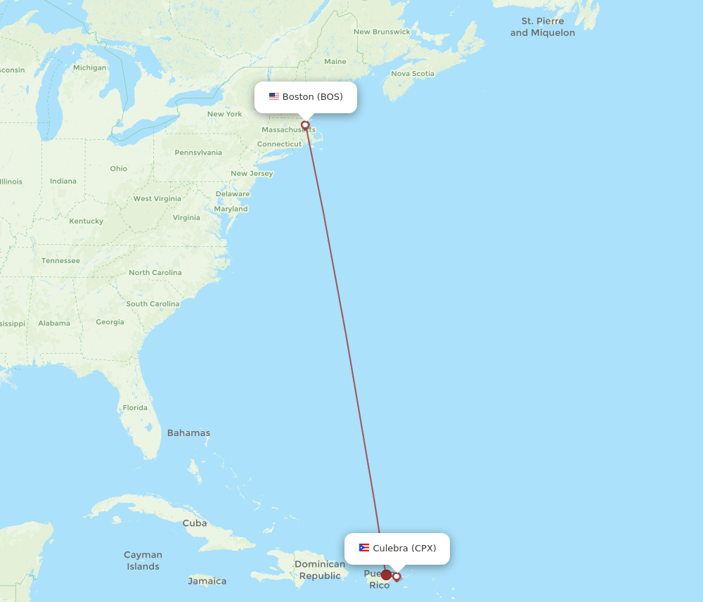 BOS-CPX flight routes