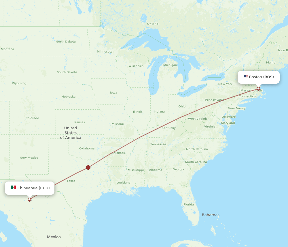 BOS-CUU flight routes