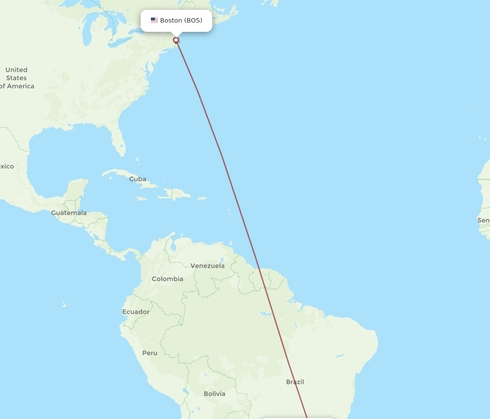 BOS-CWB flight routes