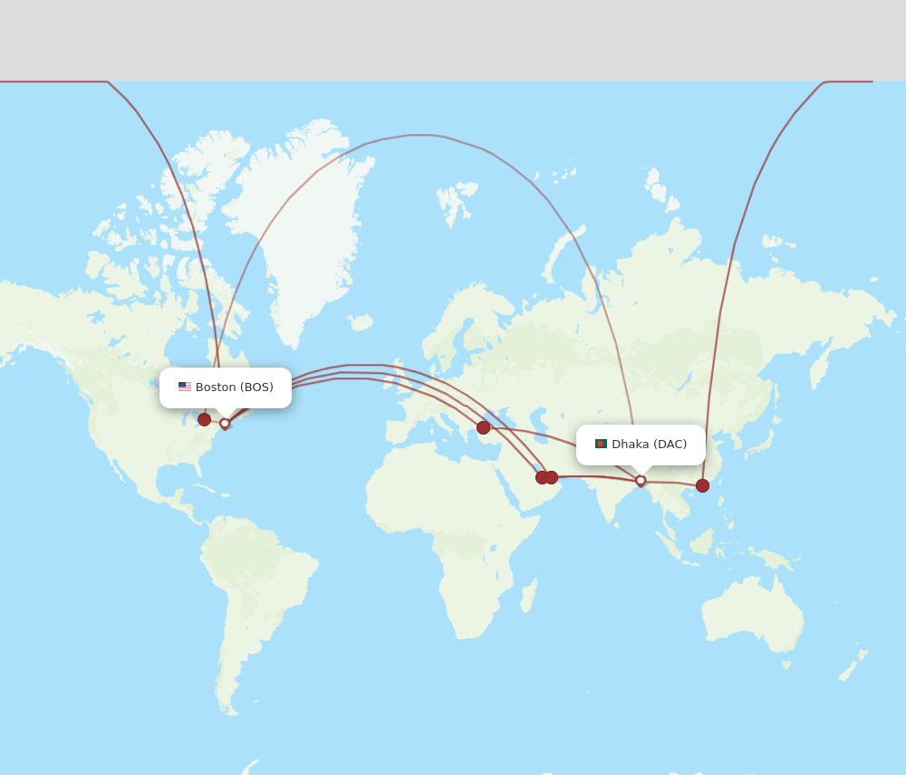 BOS-DAC flight routes