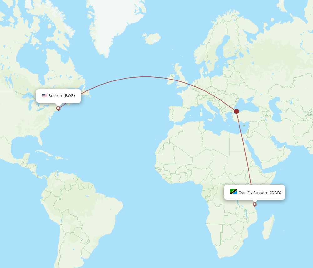 BOS-DAR flight routes