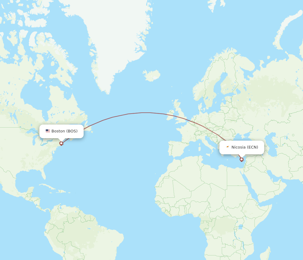 BOS-ECN flight routes