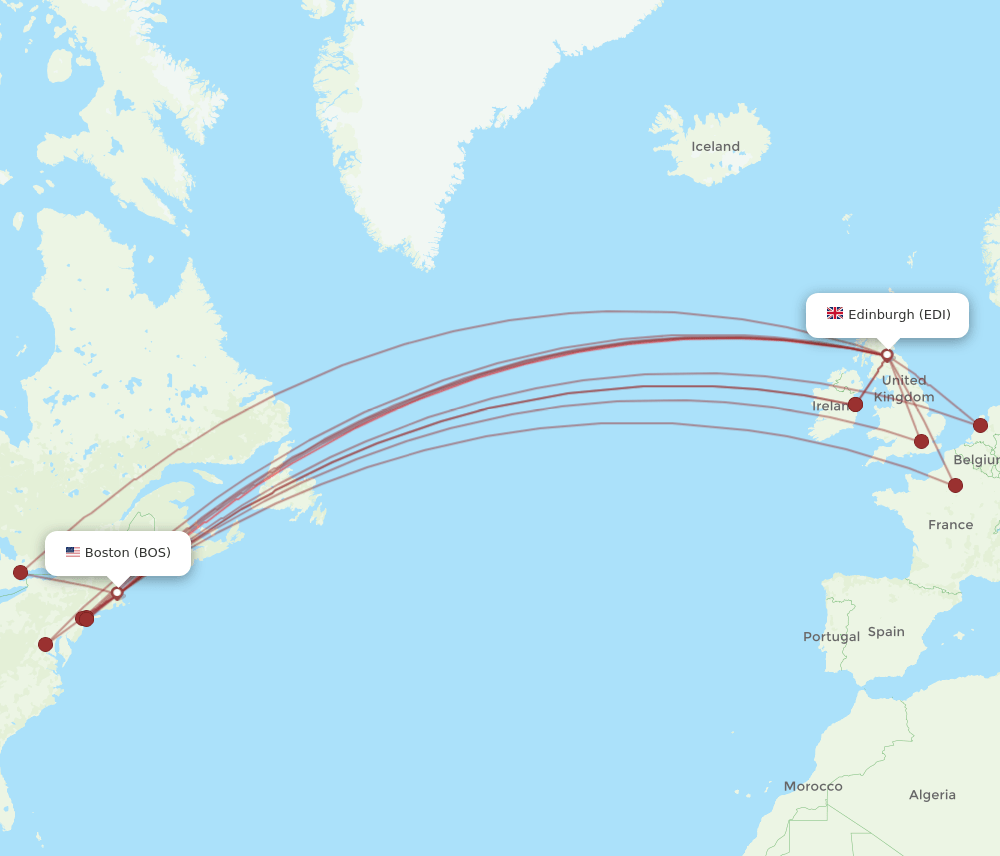BOS-EDI flight routes