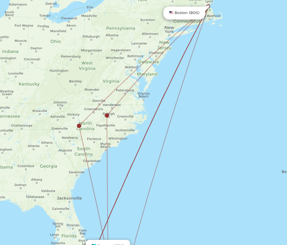 BOS-FPO flight routes