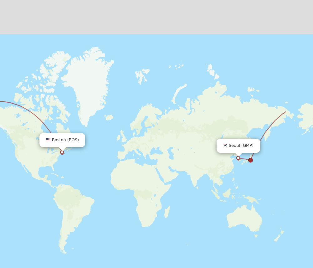 BOS to GMP flights and routes map