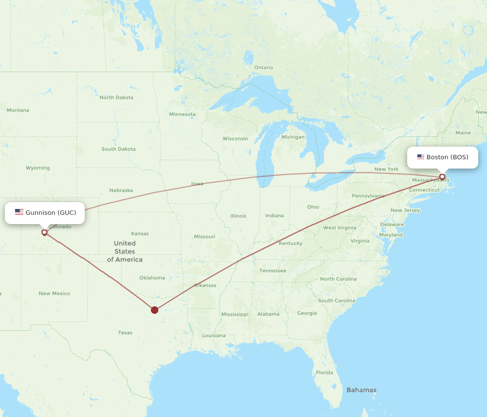 BOS-GUC flight routes