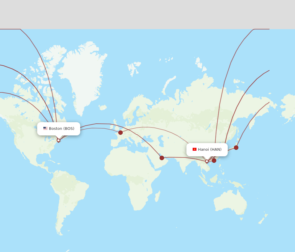BOS-HAN flight routes