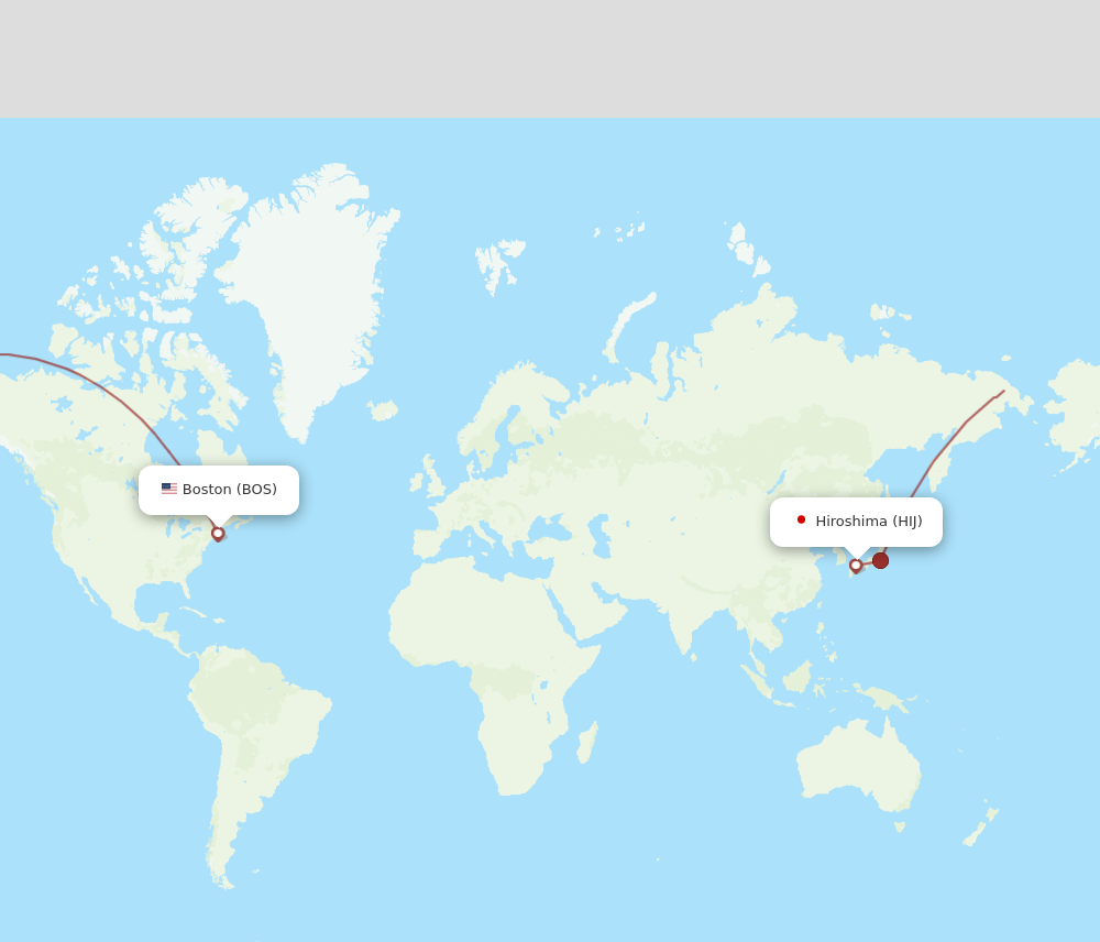 BOS to HIJ flights and routes map