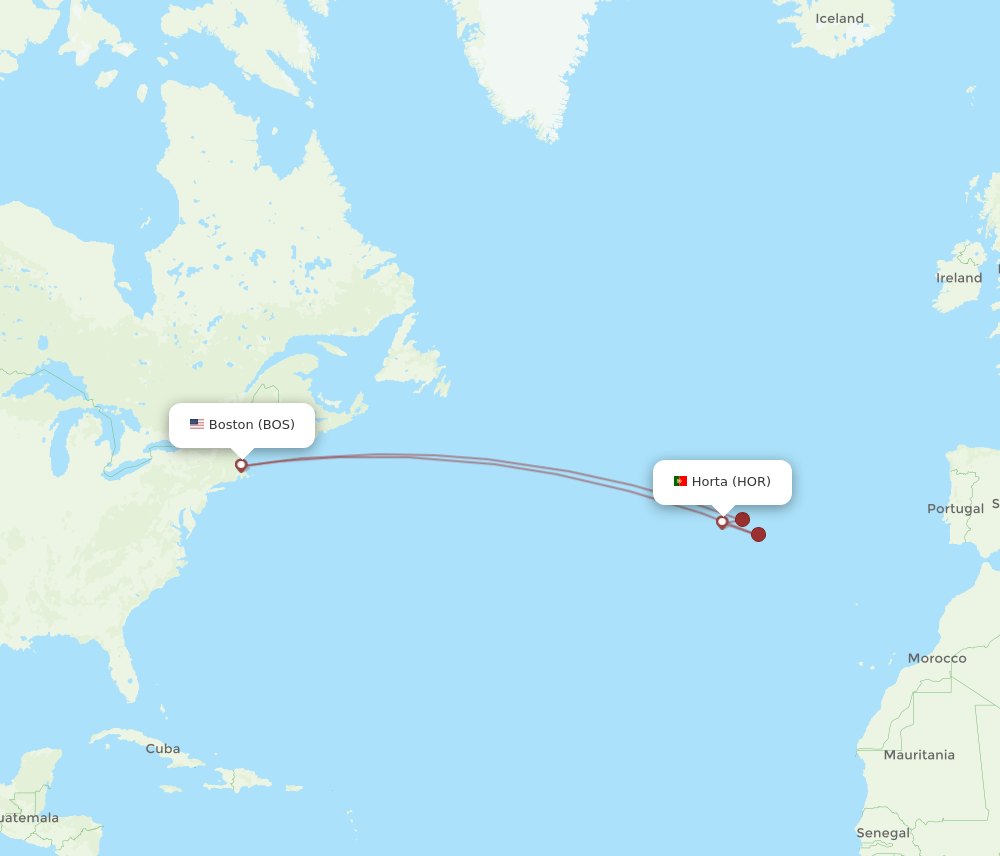 BOS-HOR flight routes