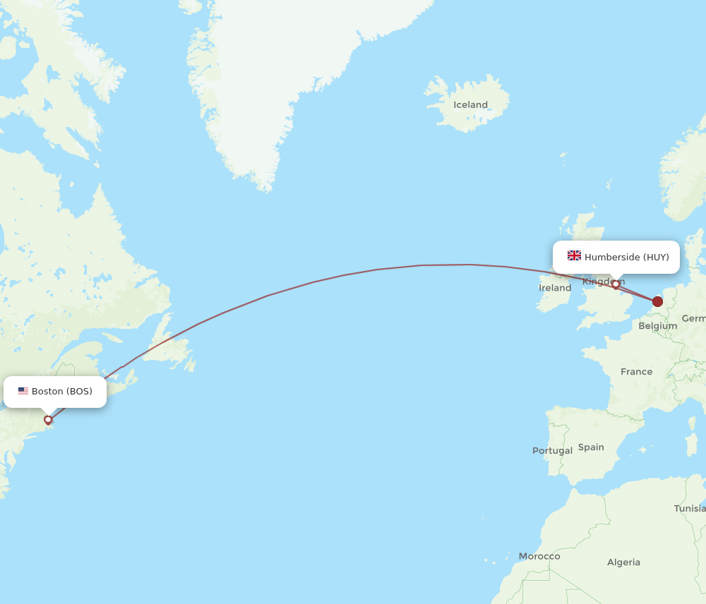 BOS-HUY flight routes
