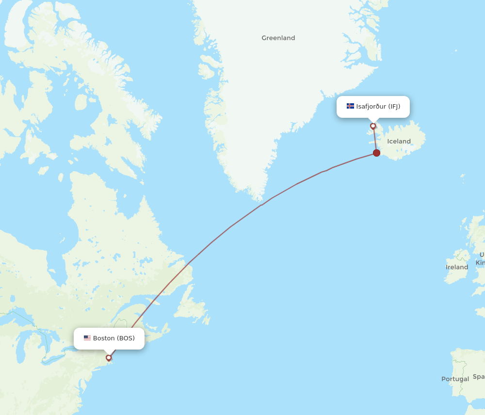 BOS-IFJ flight routes