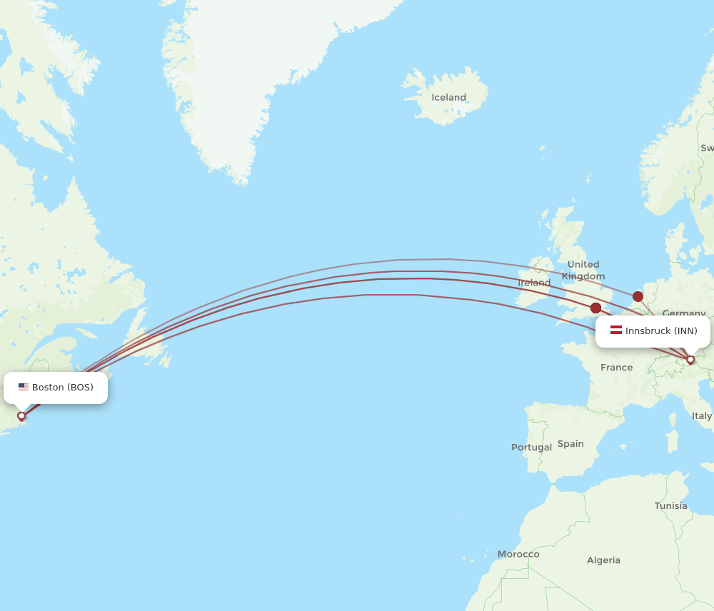 BOS-INN flight routes