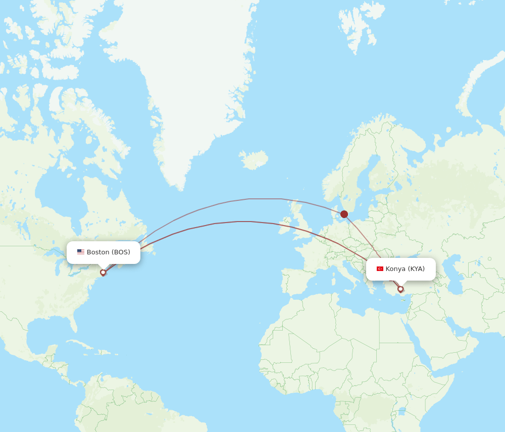 BOS-KYA flight routes
