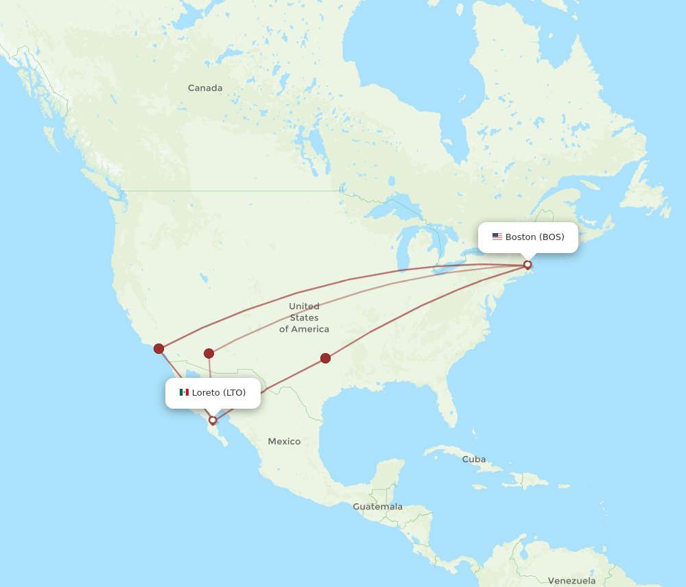 BOS-LTO flight routes