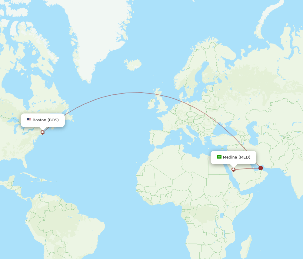 BOS-MED flight routes