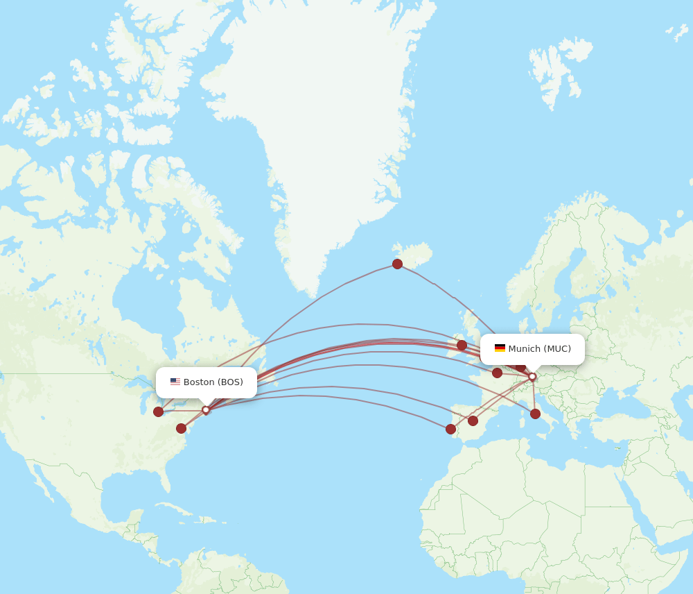 BOS-MUC flight routes