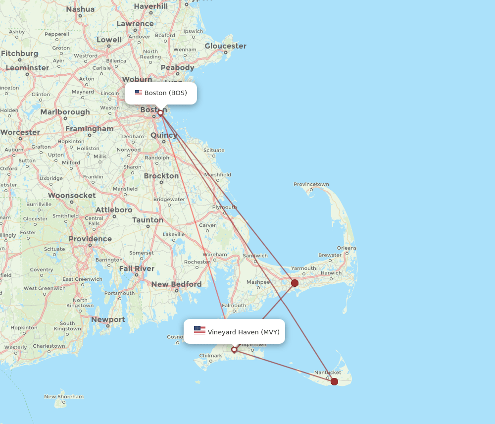BOS-MVY flight routes