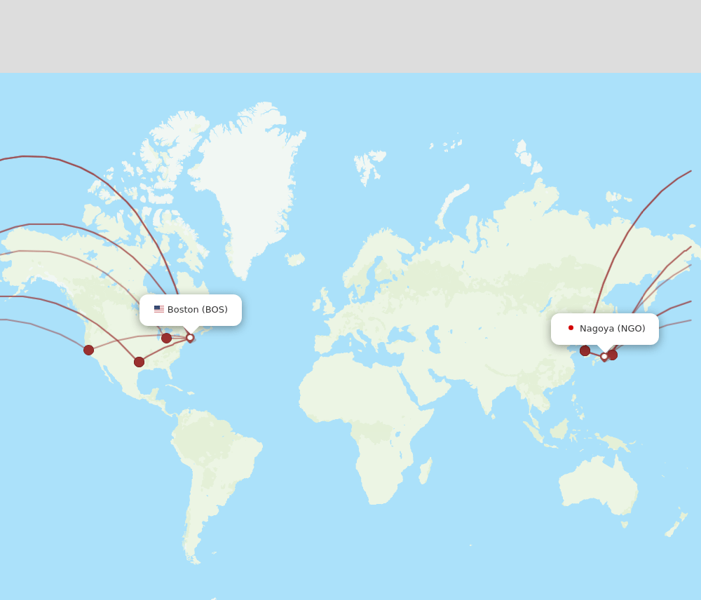 BOS-NGO flight routes