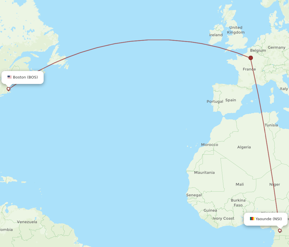 BOS-NSI flight routes