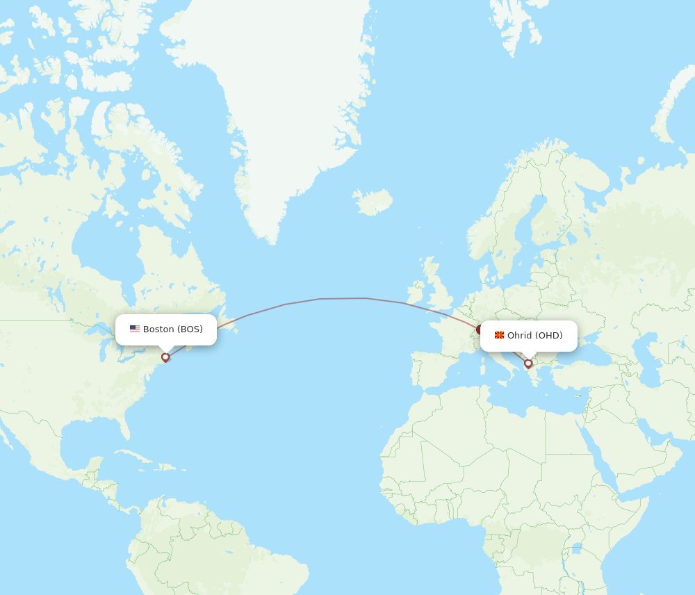 BOS-OHD flight routes