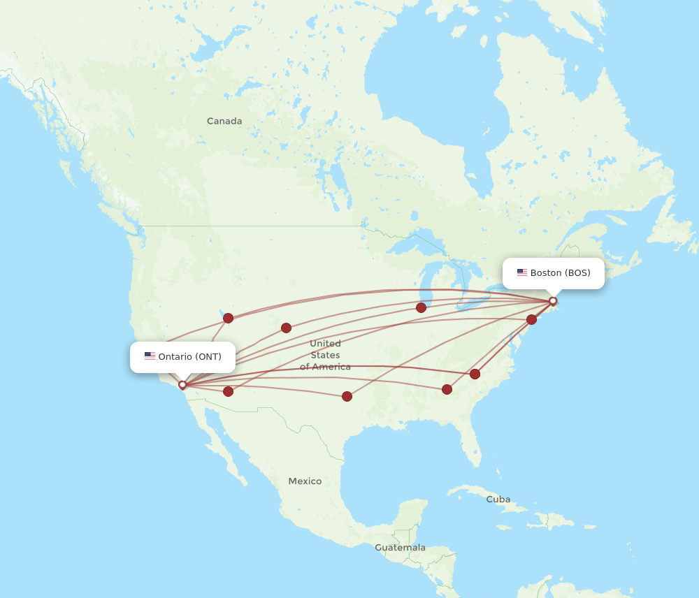 BOS-ONT flight routes