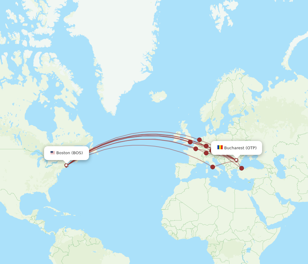 BOS-OTP flight routes
