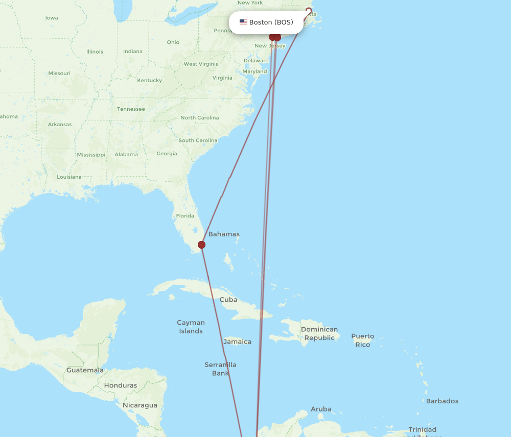 BOS-PEI flight routes