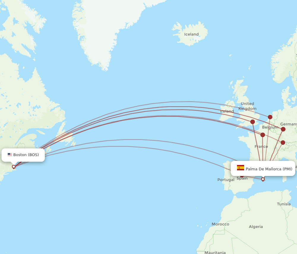 BOS-PMI flight routes
