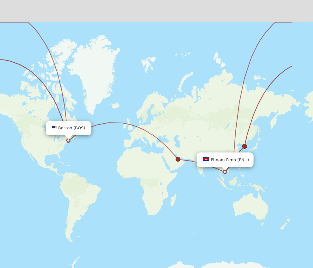 BOS-PNH flight routes